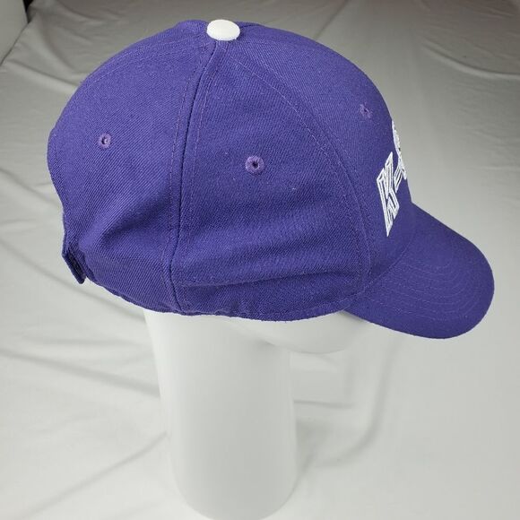 VINTAGE NIKE KSTATE KANSAS WILDCATS PURPLE WHITE ADJUSTABLE STRAP BASEBALL HAT - Picture 4 of 10